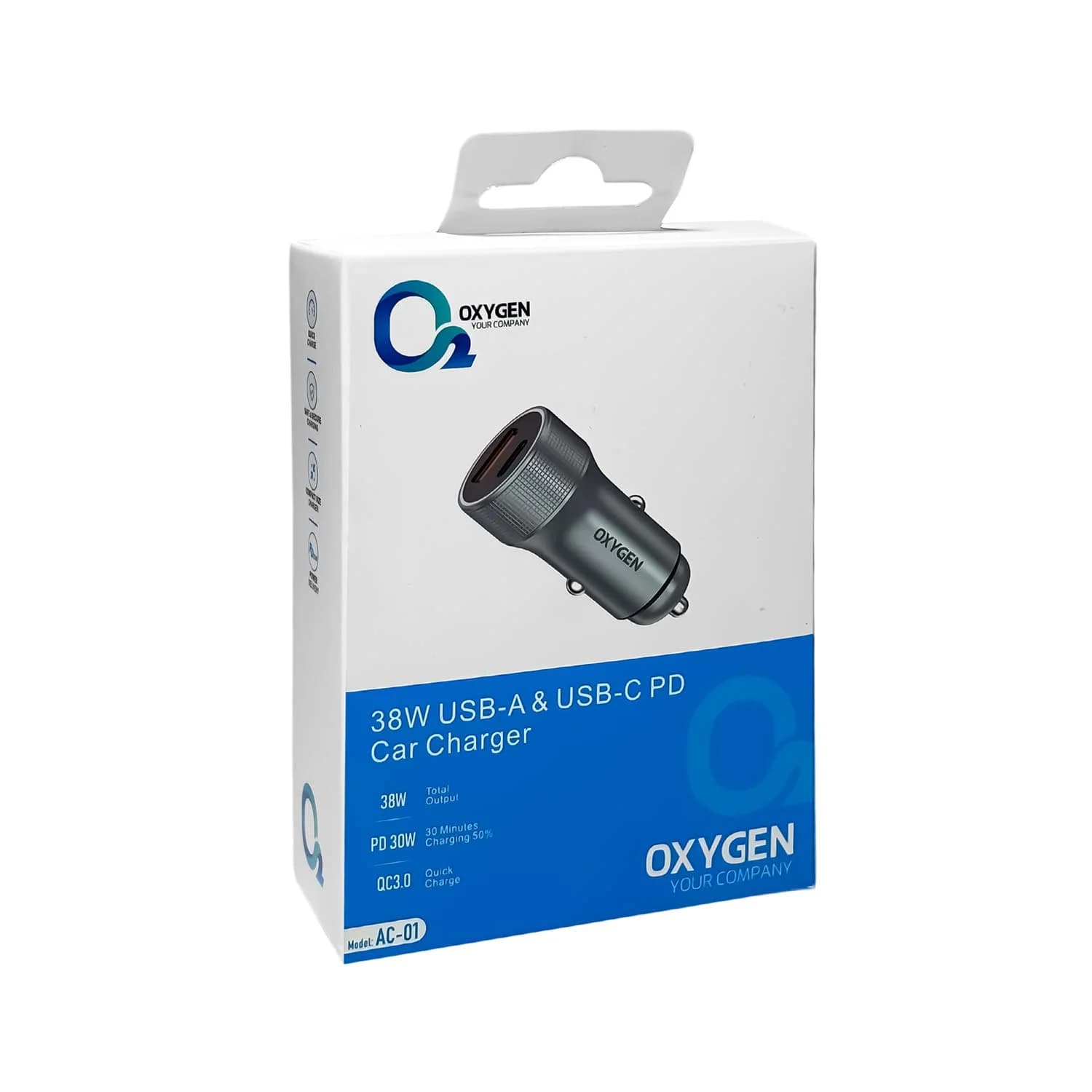 شارژر فندکی 25 وات اکسیژن مدل AC-01 Oxygen - Image 2