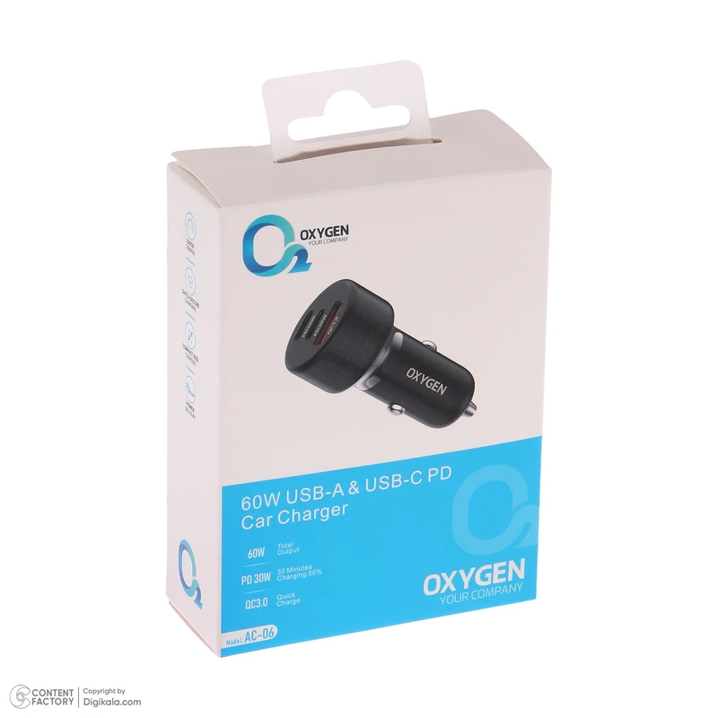 شارژر فندکی 60 وات اکسیژن مدل AC-06