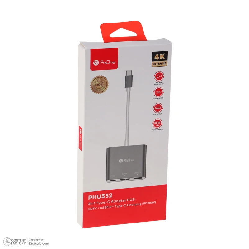 هاب 3 پورت تایپ سی پرووان مدل PHU552
