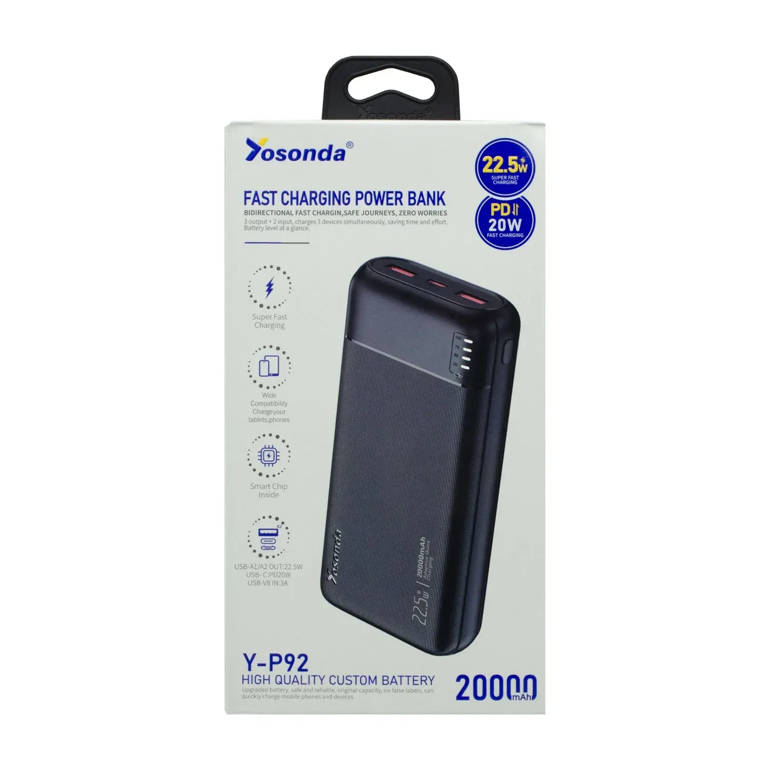 پاوربانک 20 هزار Yosonda مدل Y-P92 22.5W - Image 3
