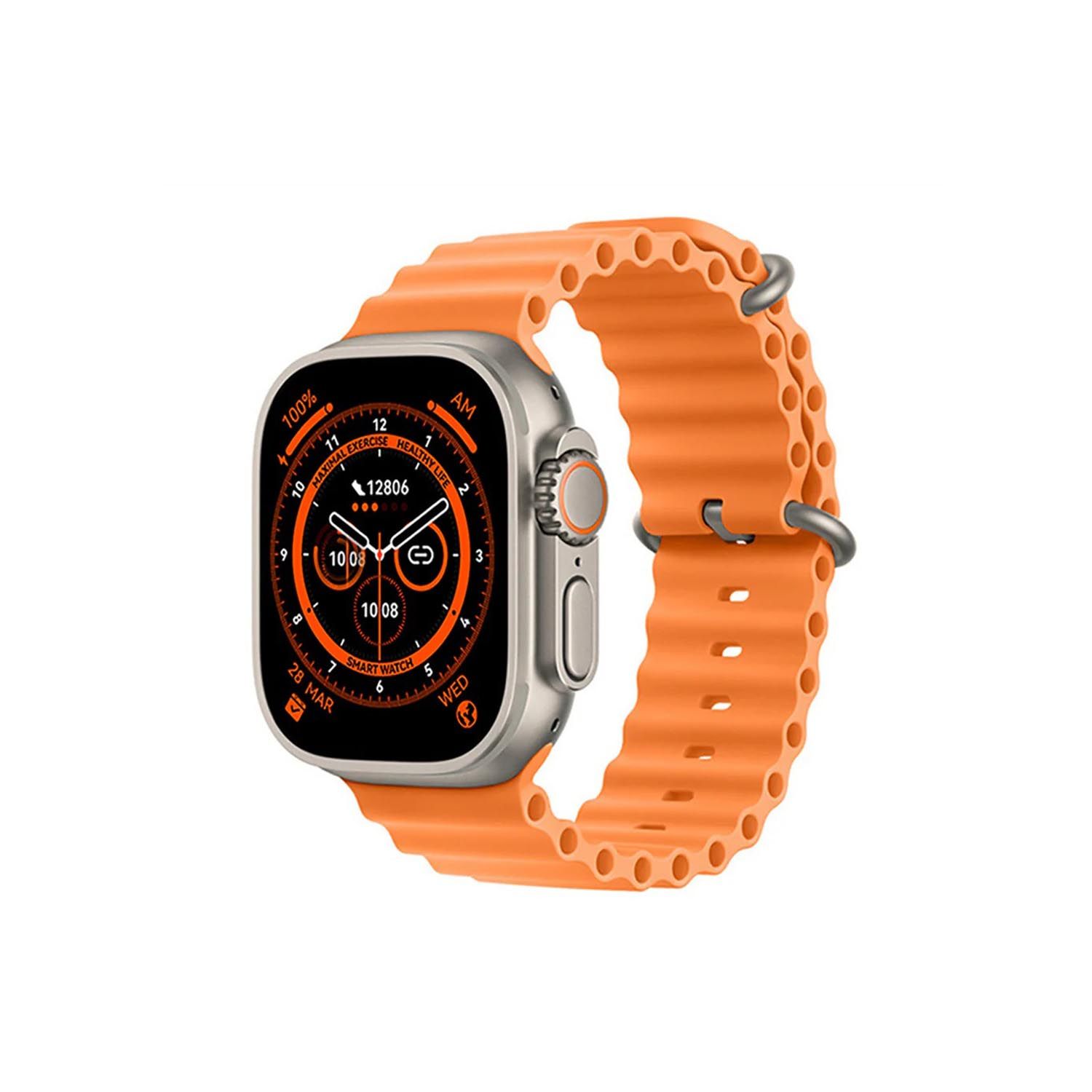 ساعت هوشمند طرح اپل واچ KEQIWEAR مدل KW52 ULTRA3 + هندزفری بلوتوثی + هفت بند