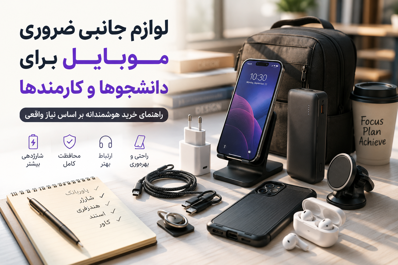 لوازم جانبی ضروری موبایل برای دانشجوها و کارمندها
