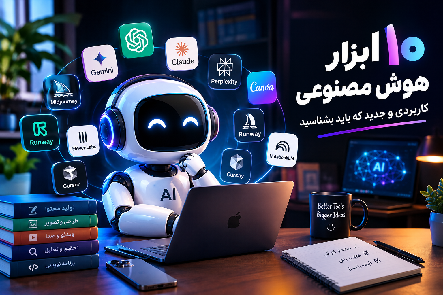 ۱۰ ابزار هوش مصنوعی کاربردی و جدید که باید بشناسید
